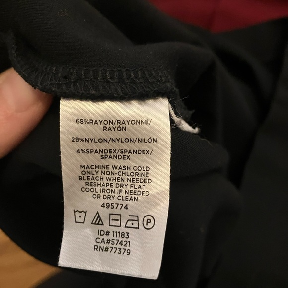 Ann Taylor The All Day Ponte Dress in color block black and navy. Size 8P. - Picture 11 of 11